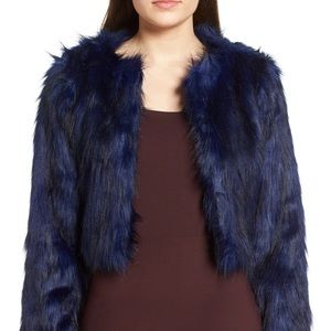 Ombré faux fur coat